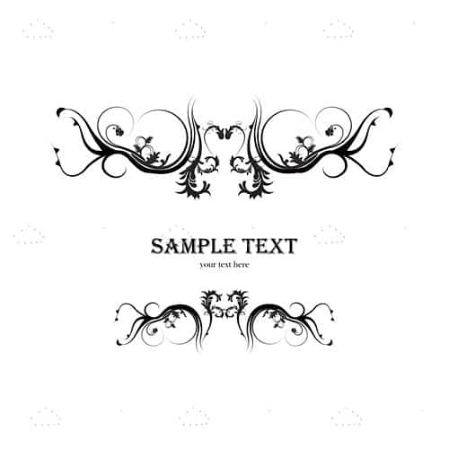 Abstract Black and White Floral Background with Sample Text